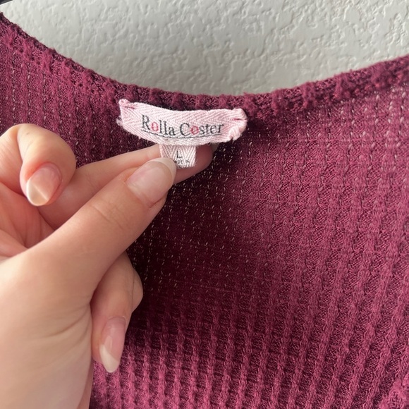 Long sleeve deep red dress - size L - Picture 4 of 5